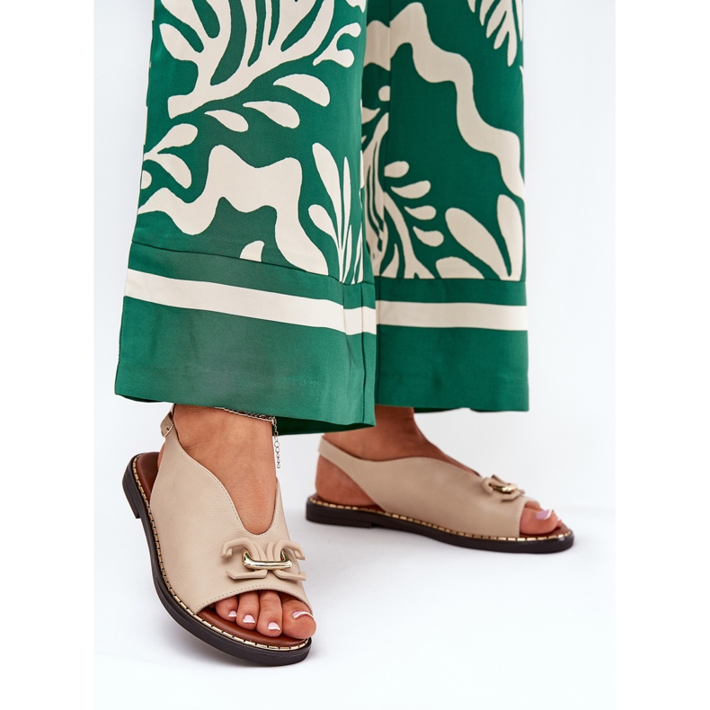 Ploché sandály s ozdobou ekologické béžové ozdoby béžový 2