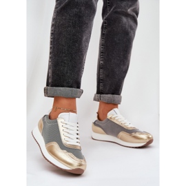 S.Barski Kožené sportovní boty tenisky Ženy LR51-847 PLN zlatý 2