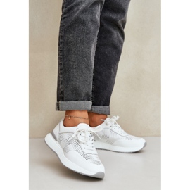 S.Barski Kožené sportovní boty tenisky Dámské S. Barski LR51-551 WHITE bílý 2