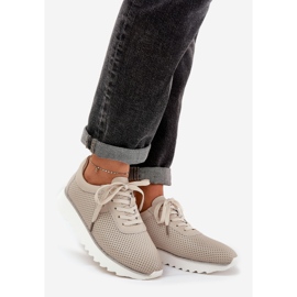 S.Barski Kožená sportovní bota na platformě s třpytkami LR51-629 béžový 1 S.Barski Kožená sportovní bota na platformě s třpytkami LR51-629 béžový 1