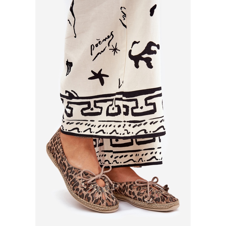 Zazoo Přírodní kožená balerína leopard leopard tisk 10179 hnědá hnědý 1