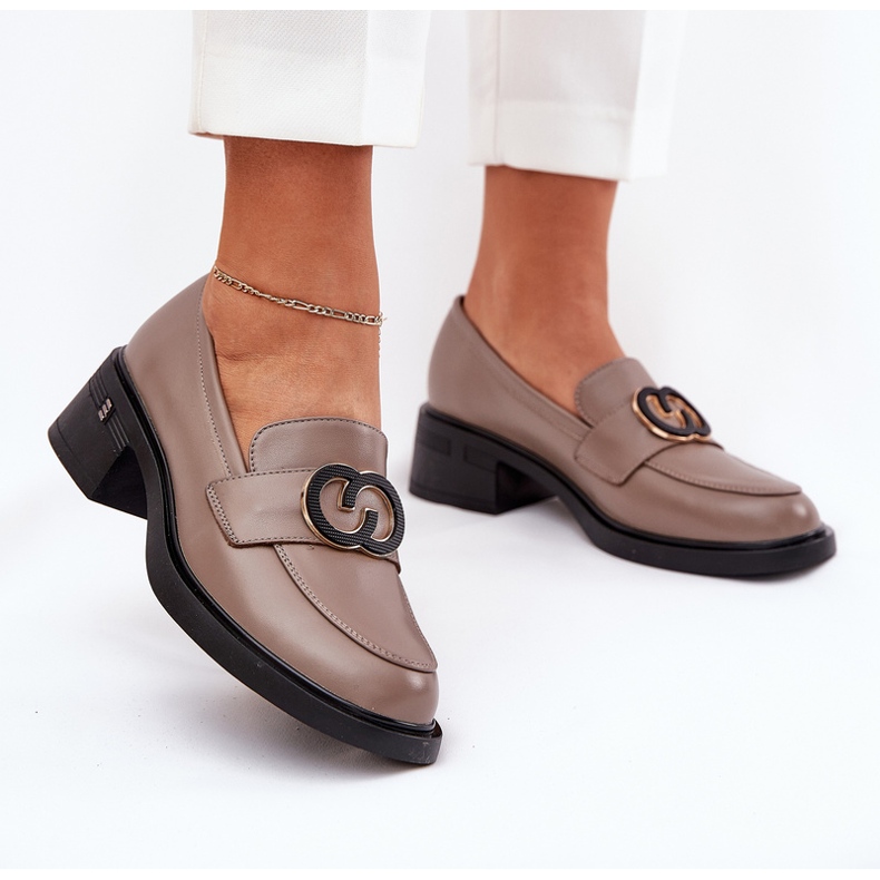 Vinceza 18102 Béžové kožené mokasíny béžový 2