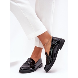 Elegantní vázané dámské mokasíny vyrobené z přírodní Vinceza Leather 18100 Black černý 2