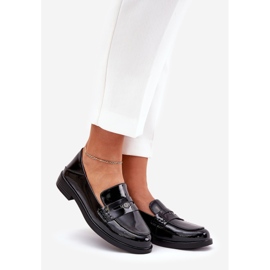 Elegantní vázané dámské mokasíny vyrobené z přírodní Vinceza Leather 18100 Black černý 1