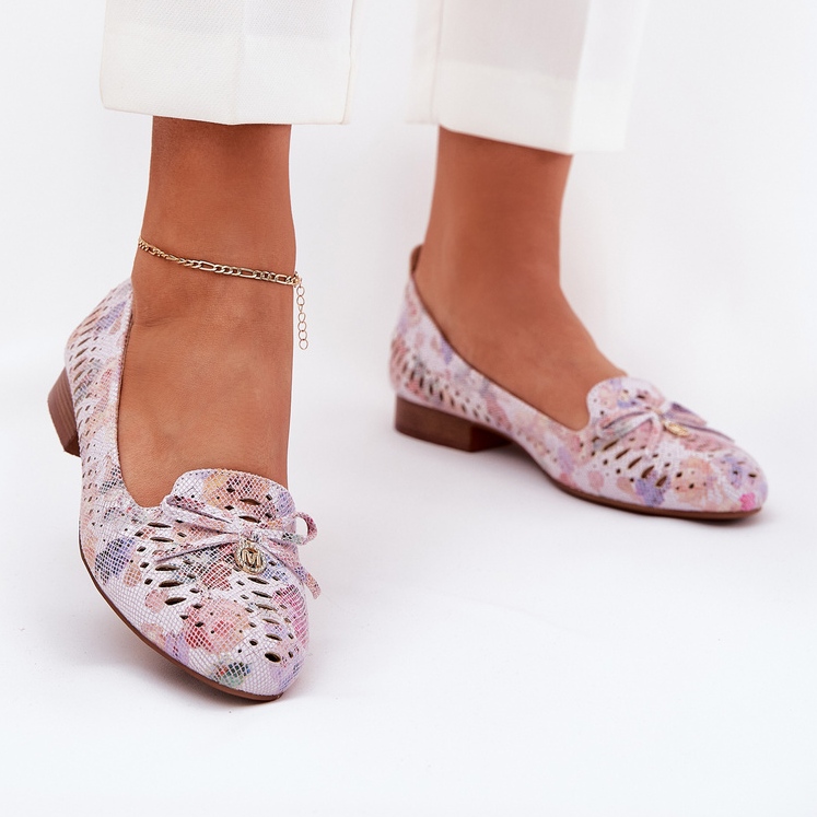 Jezzi Baleríny s otevřeným dílem s ekotovým květinovým lukem v semišové amepitrea vícebarevné růžový 2 Jezzi Baleríny s otevřeným dílem s ekotovým květinovým lukem v semišové amepitrea vícebarevné růžový 2