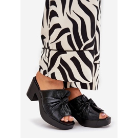 Jezzi Dámské žabky na ekologické kožené post černé černá 1