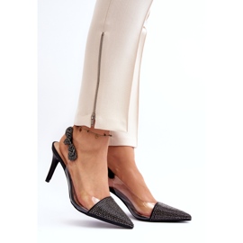 D&A Vysoké podpatky s MR1966-11 Black černý 2