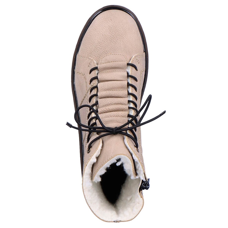 Pohodlné dámské béžové zateplené kozačky Rieker Y3420-60 béžový 2 Pohodlné dámské béžové zateplené kozačky Rieker Y3420-60 béžový 2