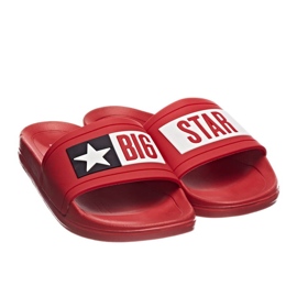 Plážové pantofle červené Big Star DD274A267 červené gumy červený 2