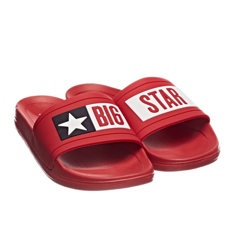 Plážové pantofle červené Big Star DD274A267 červené gumy červený 2
