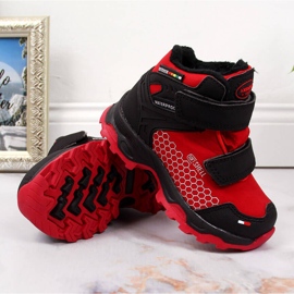 Dětské nepromokavé sněhule na suchý zip červený American Club černá 2