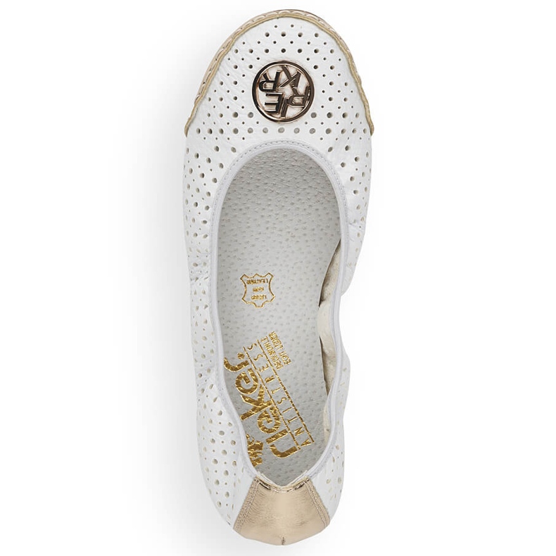 Dámské bílé prolamované baleríny Rieker 41459-80 2