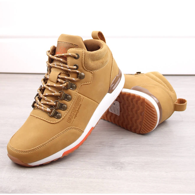 Žluté kožené pánské boty Bustagrip žlutá 1