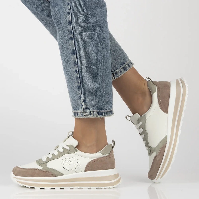 Filippo DP6787/25 kožených tenisek bílý 1