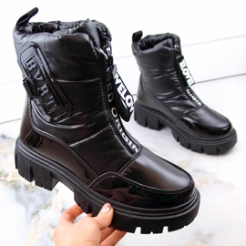 Černé dámské zateplené sněhule Filippo DBT4960 na zip černá 1