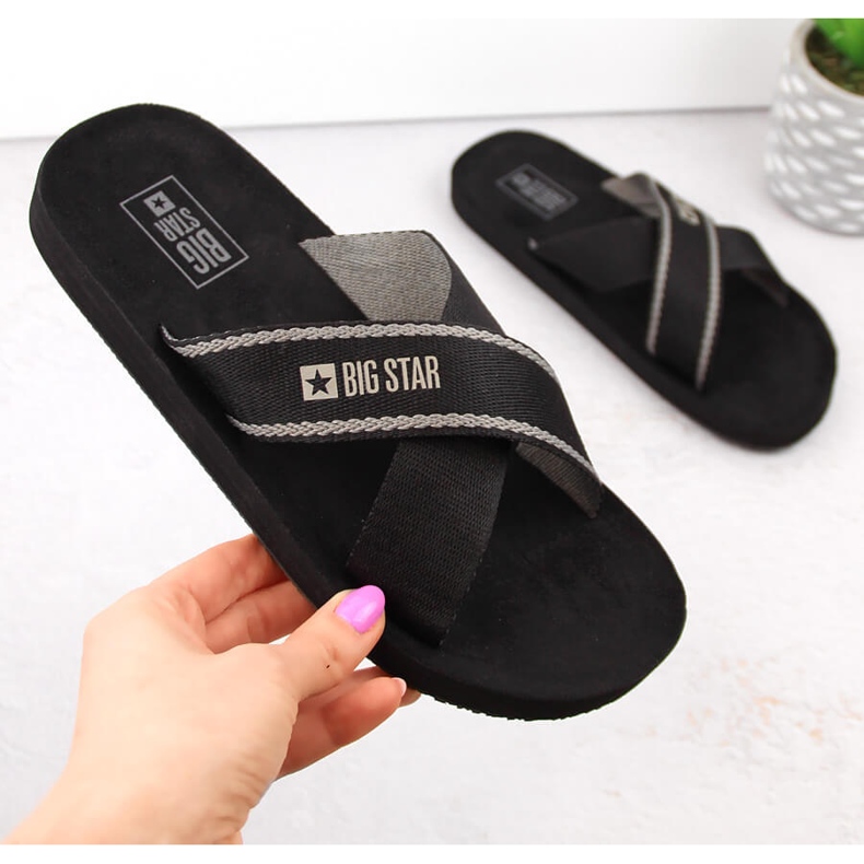 Plážové žabky do bazénu Black Big Star NN274A059 černý 1