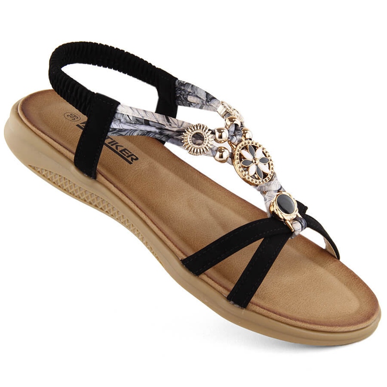 Dámské pohodlné ploché černé sandály Artiker 54C1334 černá 1