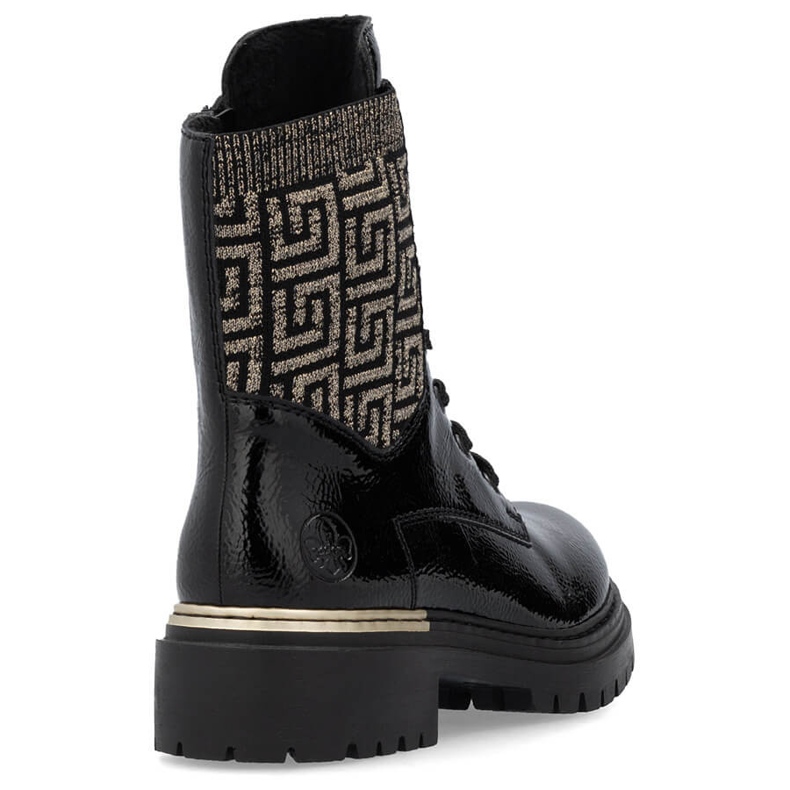 Pohodlné, zateplené černé dámské kotníkové boty Rieker 72607-00 černá 1