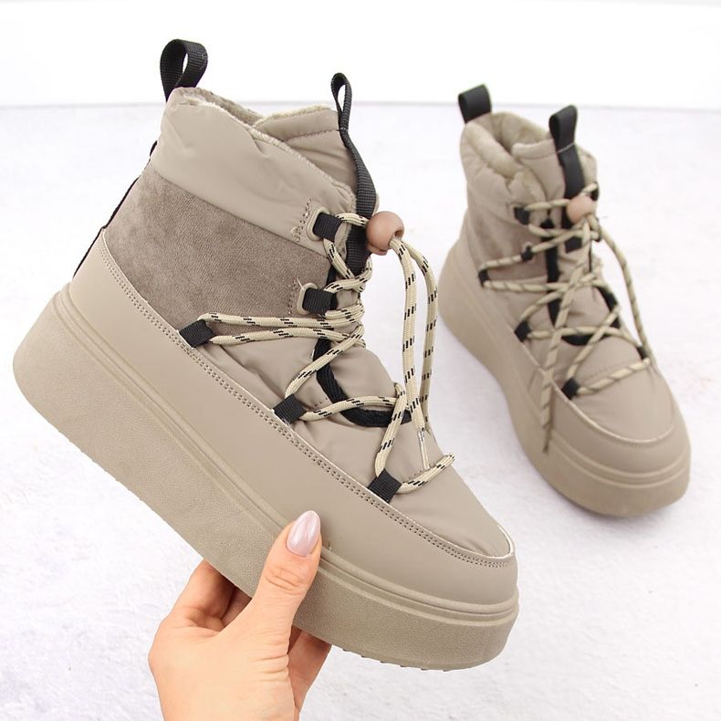 Dámské sněhule s platformou, béžové Potocki 72302 béžový 1