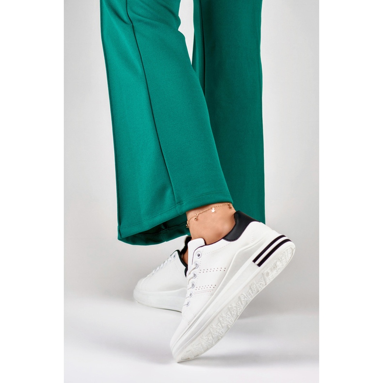 Dámské tenisky na platformě, bílé 85-710W/B bílý 2