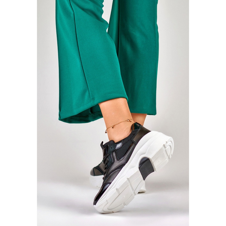 Dámské tenisky na platformě, černé, 23-7B černý 2