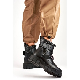 Dámské sněhule s řetízkem na suchý zip, černé JH-5B černá 1