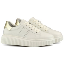 Dámská kožená sportovní obuv na platformě, béžová GD-RS2007BE béžový 1