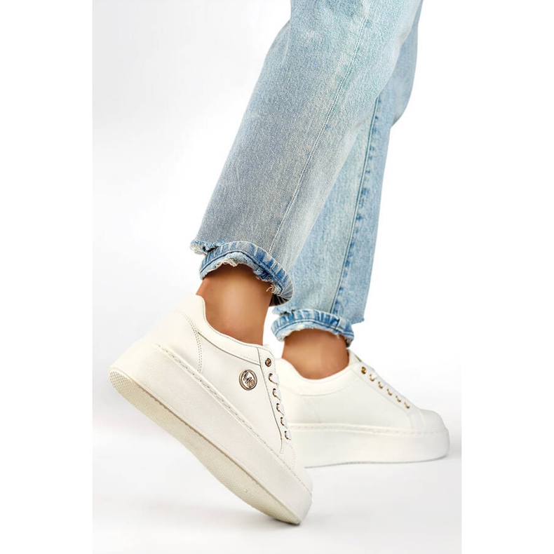 Dámské tenisky se silnou podrážkou, bílé TL251-9W bílý 1