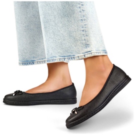 Dámské pohodlné černé balerínky s mašlí GD-XR392A-B černá 1 Dámské pohodlné černé balerínky s mašlí GD-XR392A-B černá 1