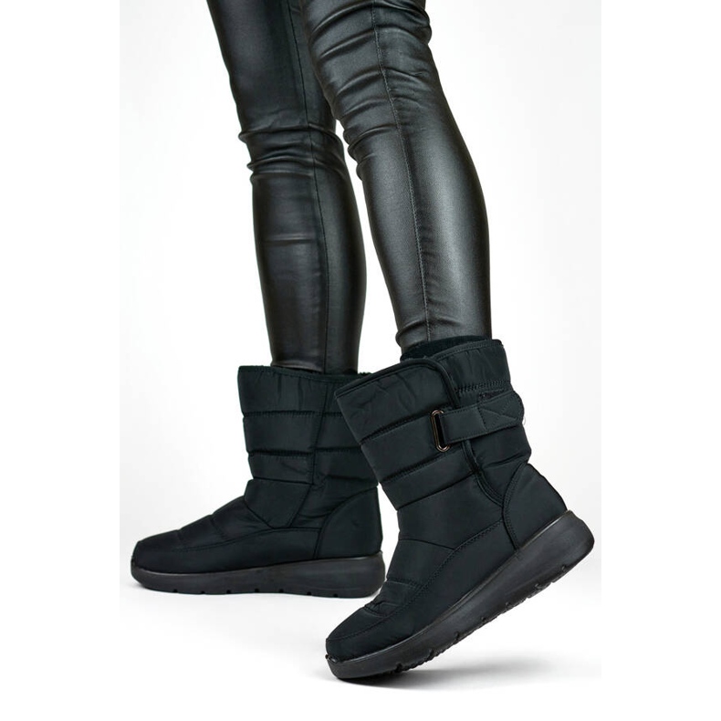 Dámské zateplené boty do sněhu na suchý zip, černé, 22T48B černá 2 Dámské zateplené boty do sněhu na suchý zip, černé, 22T48B černá 2