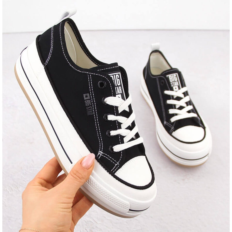 Černé dámské tenisky na platformě Big Star NN274204 černá 1 Černé dámské tenisky na platformě Big Star NN274204 černá 1