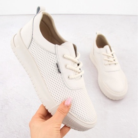 Beige Leather Leather Sports Shoes Sergio Leone SP-102 béžový 1