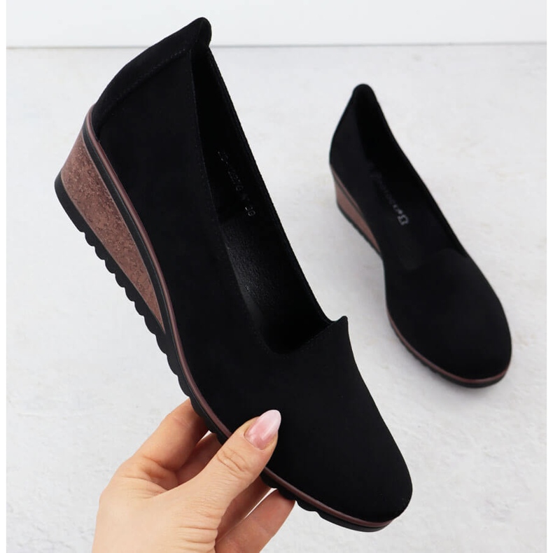 Boty na klínech Sumiemin Black Potocki SZ12276 černý 1