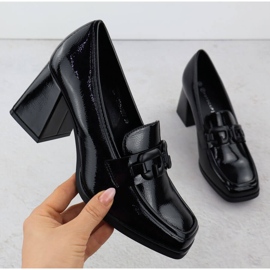 Malované dámské boty na černém Potocki SZ12553 Post černý 2