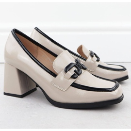 Malované dámské boty na post Beige Potocki SZ12553 béžový 2