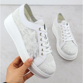S.Barski Boty na białe S. Barski Hy51-059 Lace Platform bílý 1