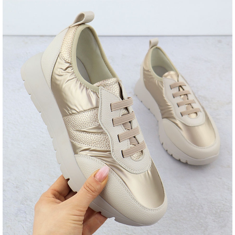 Dámské kovové sportovní boty Beige Golden Vinceza 58510 zlatý 1