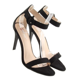 Černé NF-17 Černé sandály na vysokém podpatku černá 1