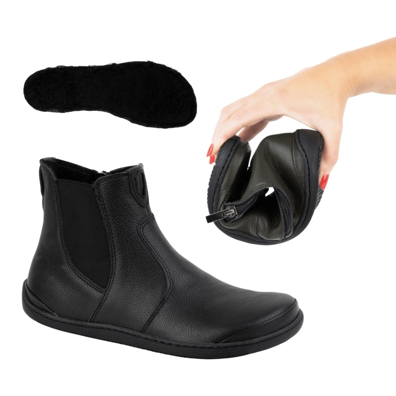 Olivier Dámské barefoot boty Chelsea se zipem, zateplené 1263, černé černá 8 Olivier Dámské barefoot boty Chelsea se zipem, zateplené 1263, černé černá 8