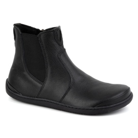 Olivier Dámské barefoot boty Chelsea se zipem, zateplené 1263, černé černý 3