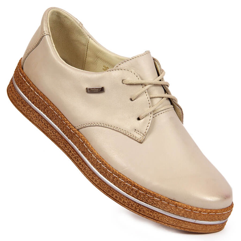 Dámské perleťové béžové kožené boty Helios 380 béžový 1