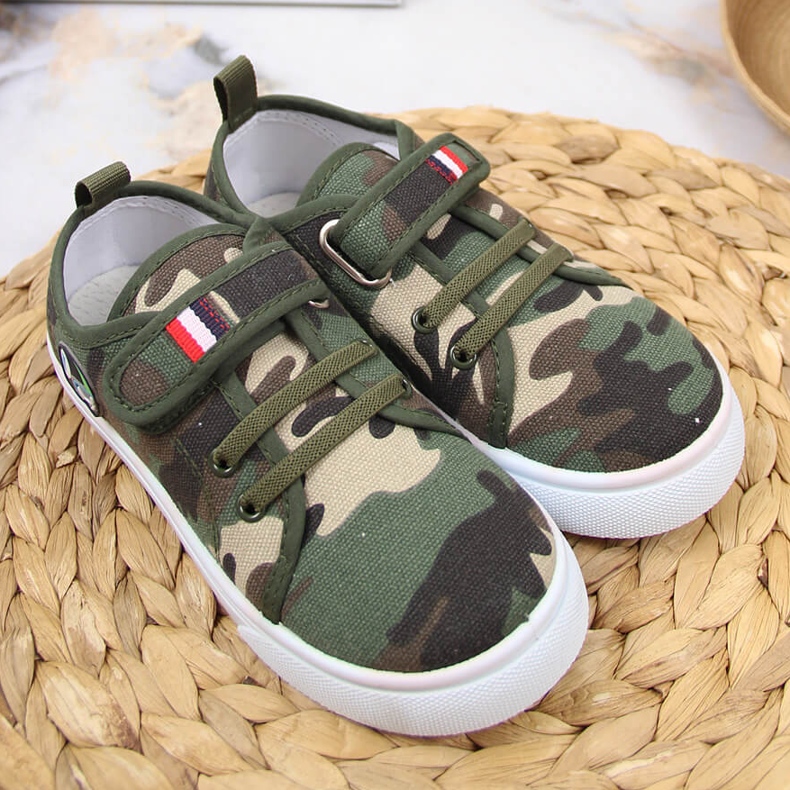 Dětské tenisky Atletico camo na suchý zip zelený 2