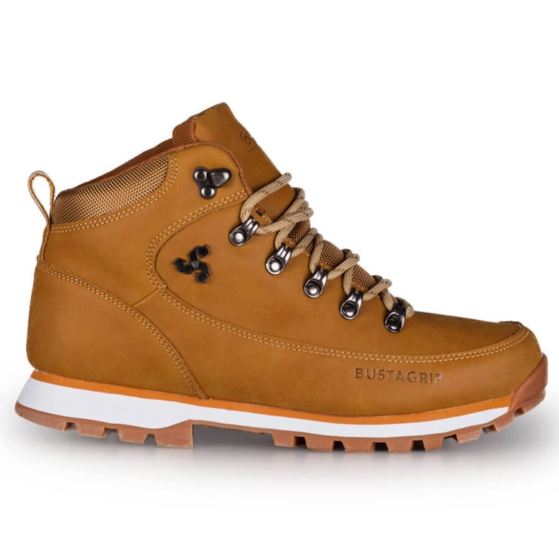 Pánské žluté kožené trekové boty Outback Bustagrip žlutá 1