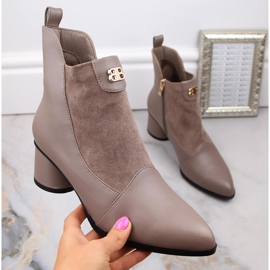 Dámské béžové kozačky na vysokém podpatku D&amp;A S.Barski Premium Collection MR870-96 béžový 2