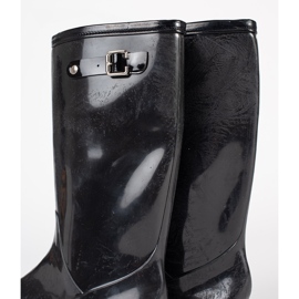 Shelvt Black Varnnised Women's Galoshes černý 1