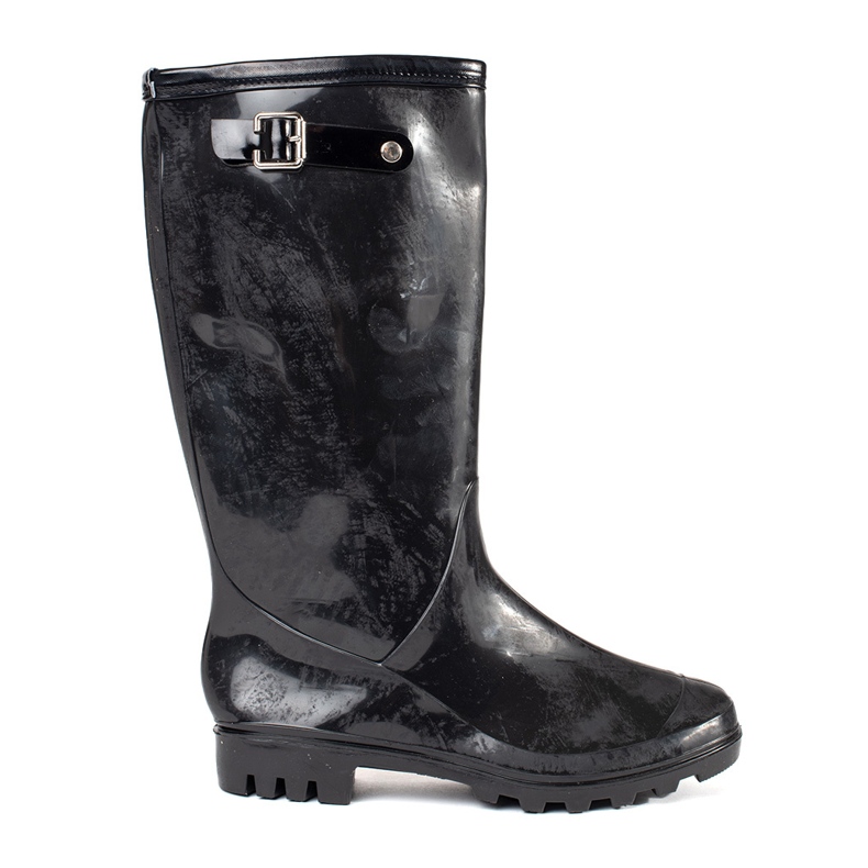 Shelvt Black Varnnised Women's Galoshes černá 2