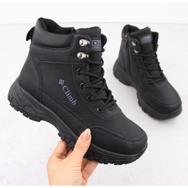 Zateplené vysoké trekingové boty, černé NEWS 7921 černá 1