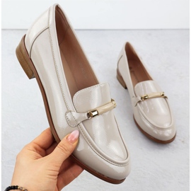 Dámské nízkokalátované lakované boty Beige Potocki SZ12065 béžový 1