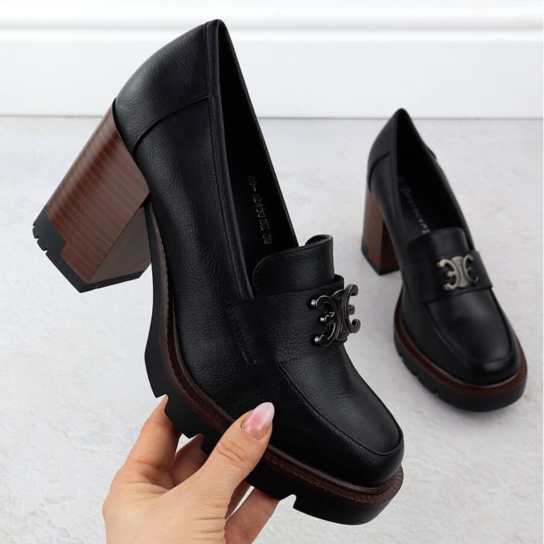 Dámské boty na příspěvku Black Potocki s dekorací SZ12403 černá 1