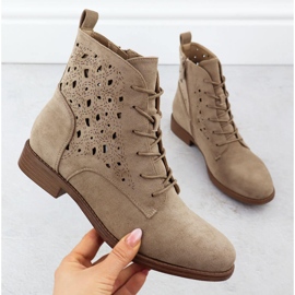 Dámské otevřené boty semišové Beige S.Barski Hy51-136 béžový 1